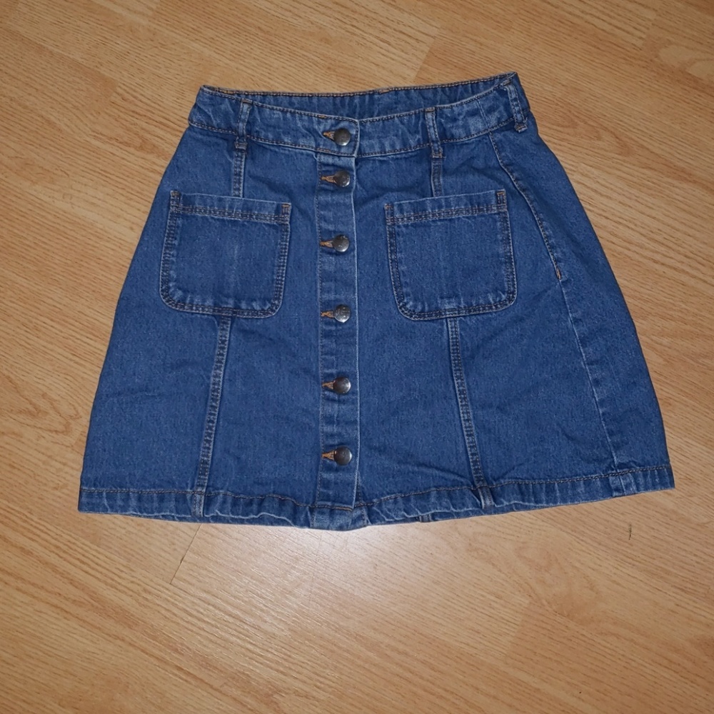 Denim button down skirt